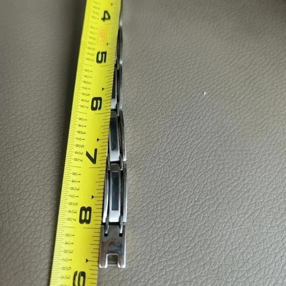 RSC Mens Stainless Steel Black Insert Golf Bracelet Bangle Wristband Chain 8.5" - Picture 4 of 9